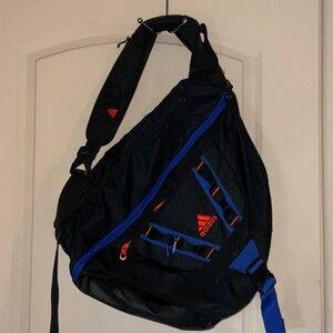 Adidas Rydell Black and Blue Men's Sling Crossbody travel pack size large